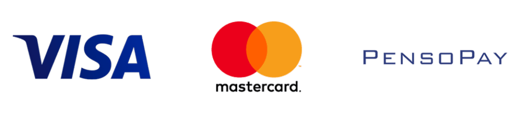 visa mastercad and pensopay logos